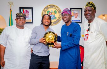 Governor Sanwo-Olu Receives CAF Player of the Year, Ademola Lookman